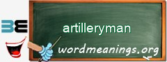 WordMeaning blackboard for artilleryman